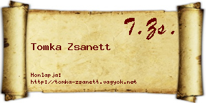 Tomka Zsanett névjegykártya